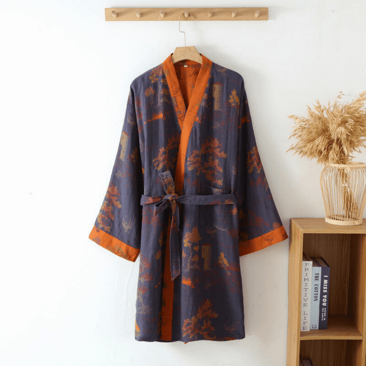 Freya | Kimono Bathrobe – Natural Waffle Softness