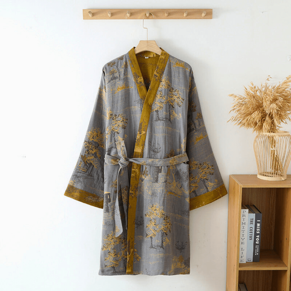 Freya | Kimono Bathrobe – Natural Waffle Softness
